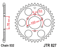 JTR827.43 Звезда задняя  43 зуба