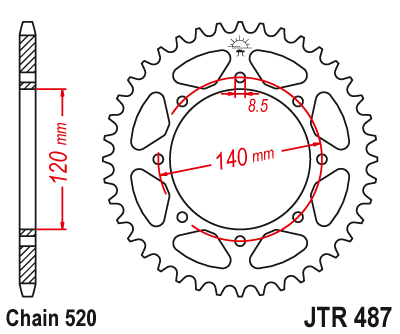 JTR487.46 Звезда задняя  46 зубов
