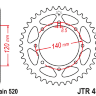 JTR487.46 Звезда задняя  46 зубов