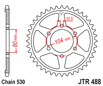 JTR488.46 Звезда задняя  46 зубов