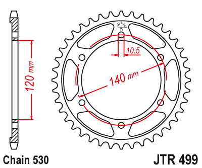 JTR499.48 Звезда задняя  48 зубов