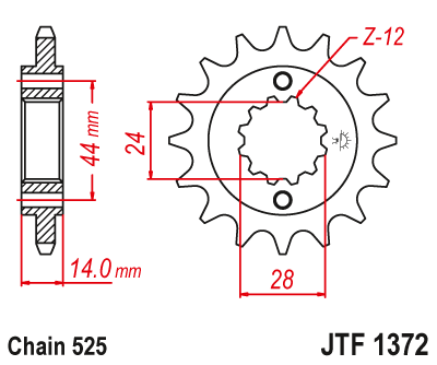 JTF1372,17 Звезда передняя 17 зубов