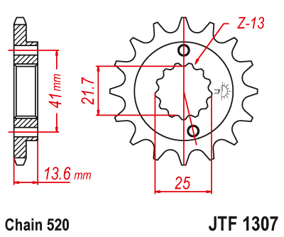 JTF1307,15 Звезда передняя 15 зубов