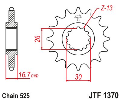JTF1370,15 Звезда передняя 15 зубов