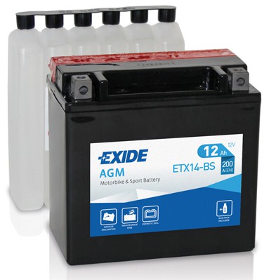 Exide YTX14-BS  аккумулятор необслуживаемый, аналог  0092M60180, CT1214
