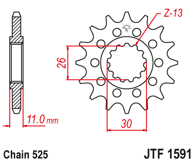 JTF1591,16 Звезда передняя 16 зубов
