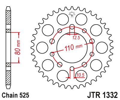 JTR1332.45 Звезда задняя  45 зубов