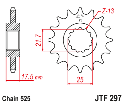 JTF297,15 Звезда передняя 15 зубов