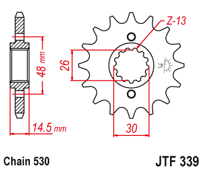 JTF339,18 Звезда передняя 18 зубов