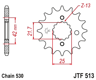 JTF513,15 Звезда передняя 15 зубов