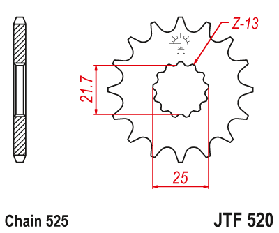 JTF520,15 Звезда передняя 15 зубов