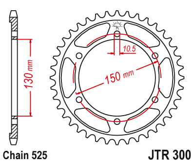 JTR300.46 Звезда задняя  46 зубов