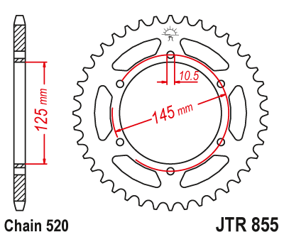 JTR885.45 Звезда задняя  45 зубов